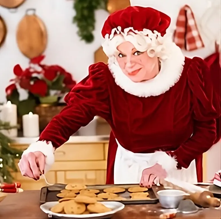 La señora Claus en su cocina navideña